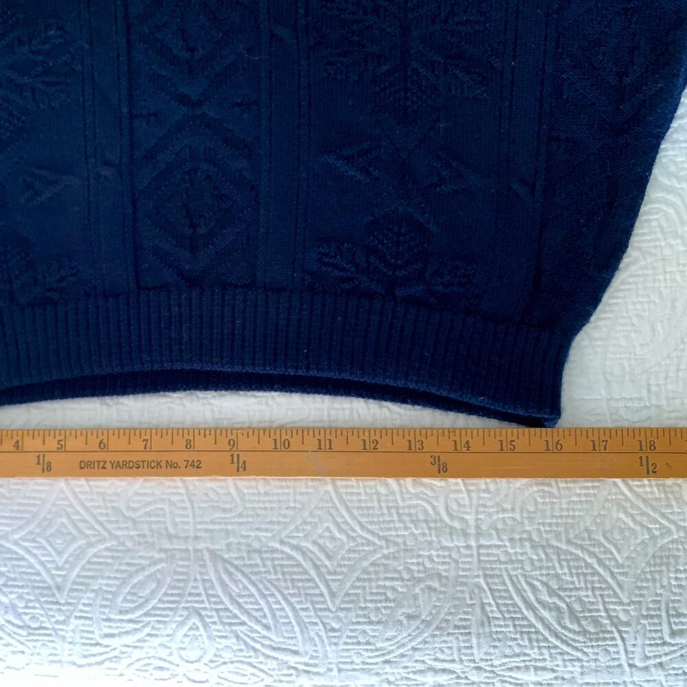 VTG BOGNER Men's Dark Blue Wool Blend Apres Ski Sweater Size M Fits like L - Picture 12 of 12